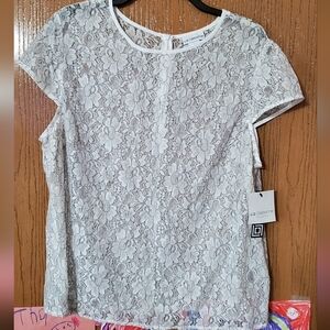 Liz Claiborne Top Size XL. Lace Sheer. NWT